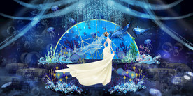 蓝色系婚礼设计背景