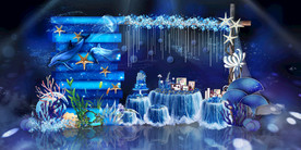 蓝色系婚礼设计背景