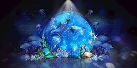 蓝色系婚礼设计背景