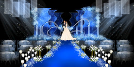 蓝色系婚礼设计背景