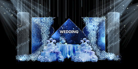 蓝色系婚礼设计背景