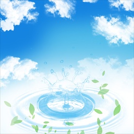 蓝天白云水纹