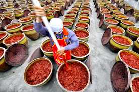 郫县豆瓣制作现场