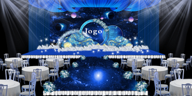 蓝色系婚礼设计背景