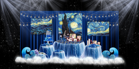 蓝色系婚礼设计背景