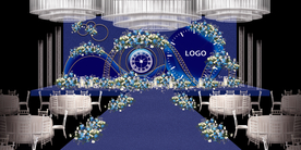 蓝色系婚礼设计背景