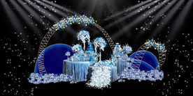 蓝色系婚礼设计背景