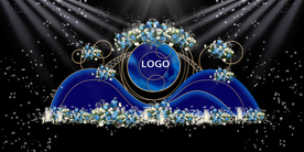 蓝色系婚礼设计背景