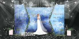 蓝色系婚礼设计背景