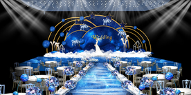 蓝色系婚礼设计背景