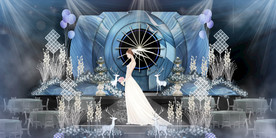 蓝色系婚礼设计背景