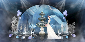 蓝色系婚礼设计背景