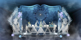 蓝色系婚礼设计背景