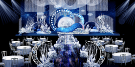 蓝色系婚礼设计背景