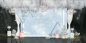 蓝色系婚礼设计背景