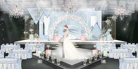 蓝色系婚礼设计背景