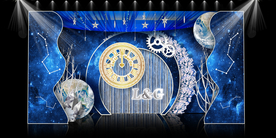 蓝色系婚礼设计背景