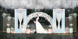 蓝色系婚礼设计背景