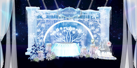 蓝色系婚礼设计背景