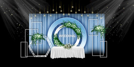 蓝色系婚礼设计背景