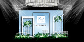 蓝色系婚礼设计背景