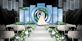 蓝色系婚礼设计背景