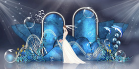 蓝色系婚礼设计背景