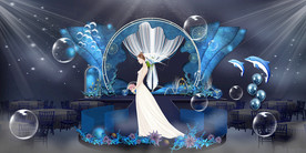 蓝色系婚礼设计背景