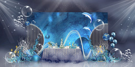 蓝色系婚礼设计背景