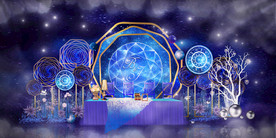 蓝色系婚礼设计背景