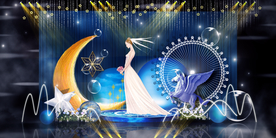 蓝色系婚礼设计背景