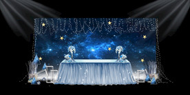 蓝色系婚礼设计背景