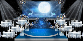 蓝色系婚礼设计背景