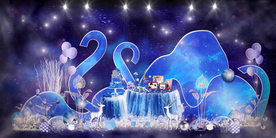 蓝色系婚礼设计背景