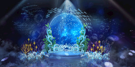 蓝色系婚礼设计背景