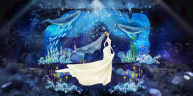 蓝色系婚礼设计背景