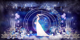 蓝色系婚礼设计背景