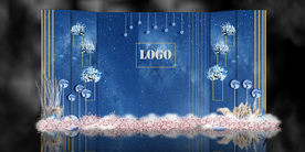 蓝色系婚礼设计背景