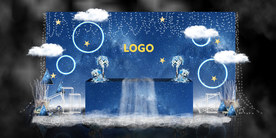 蓝色系婚礼设计背景