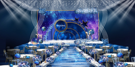 蓝色系婚礼设计背景