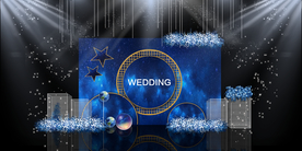 蓝色系婚礼设计背景