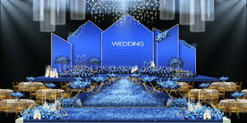 蓝色系婚礼设计背景