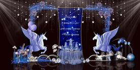 蓝色系婚礼设计背景