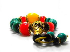 佛珠绿松石蜜蜡手链