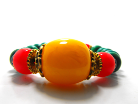 佛珠绿松石蜜蜡手链