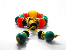 佛珠绿松石蜜蜡手链