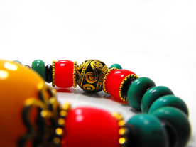 佛珠绿松石蜜蜡手链