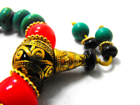 佛珠绿松石蜜蜡手链