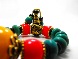 佛珠绿松石蜜蜡手链