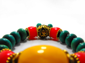 佛珠绿松石蜜蜡手链